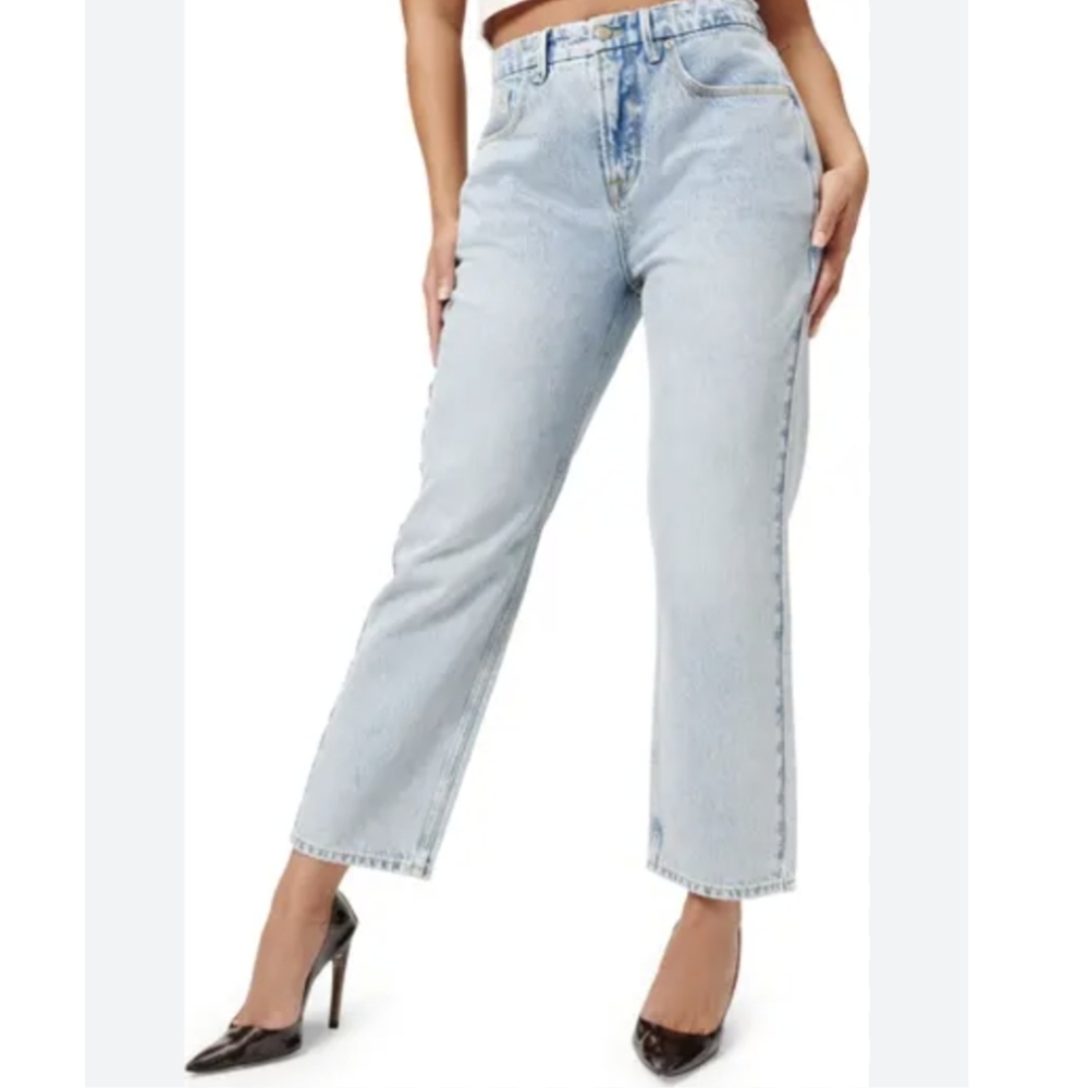 Good American 90s Duster High Rise Straight Leg  Jeans SZ 18